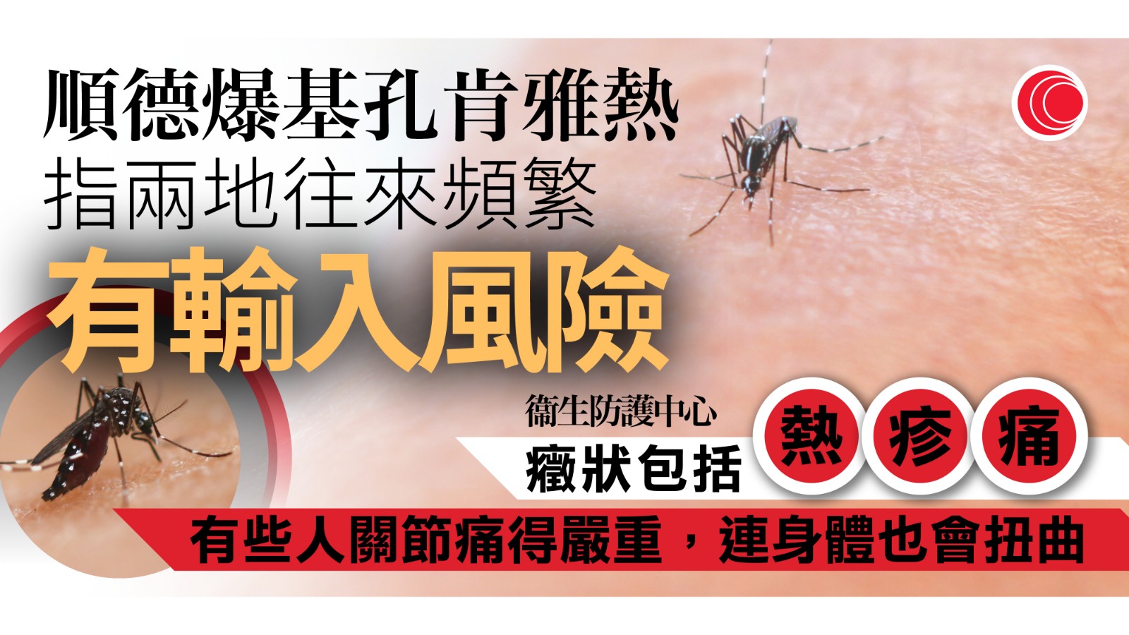 廣東順德爆發基孔肯雅熱　逾470人染病　衞生署：存輸入風險、做好防蚊措施