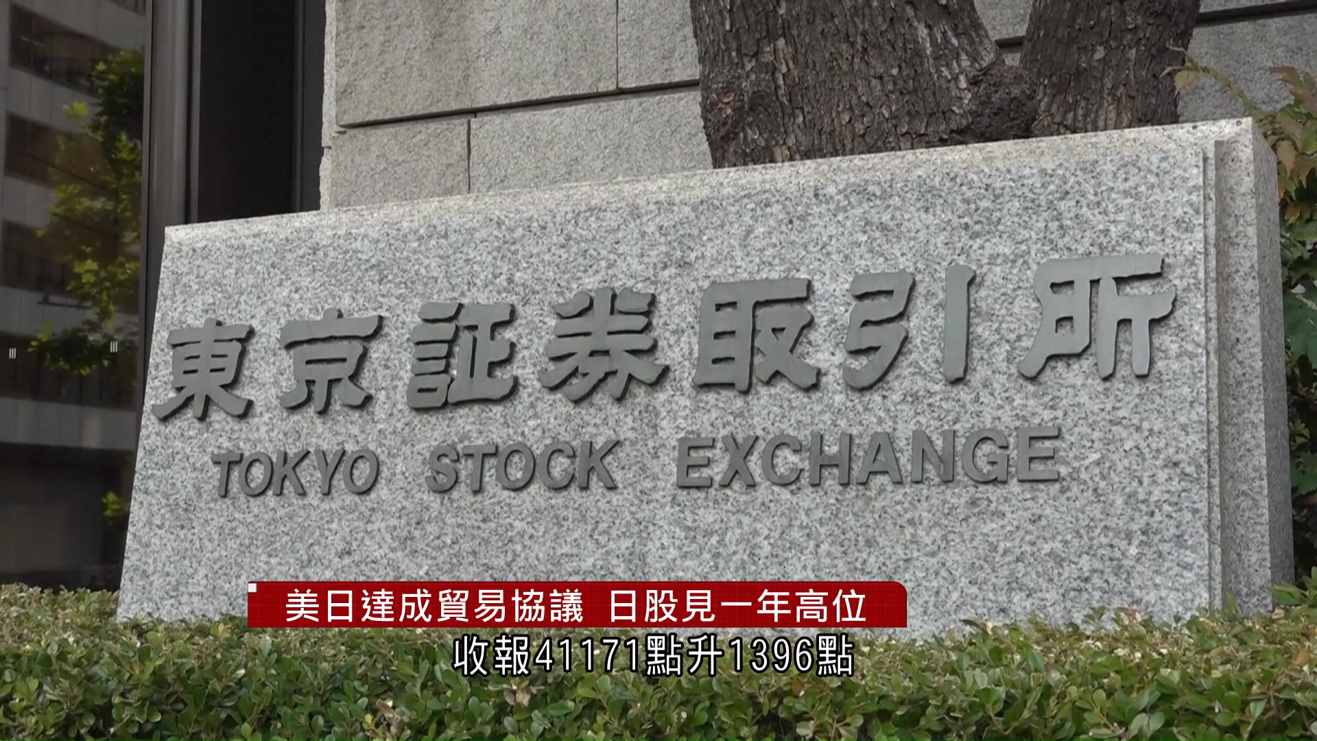 美日達貿易協議　日股升3.5%三個月最大升市