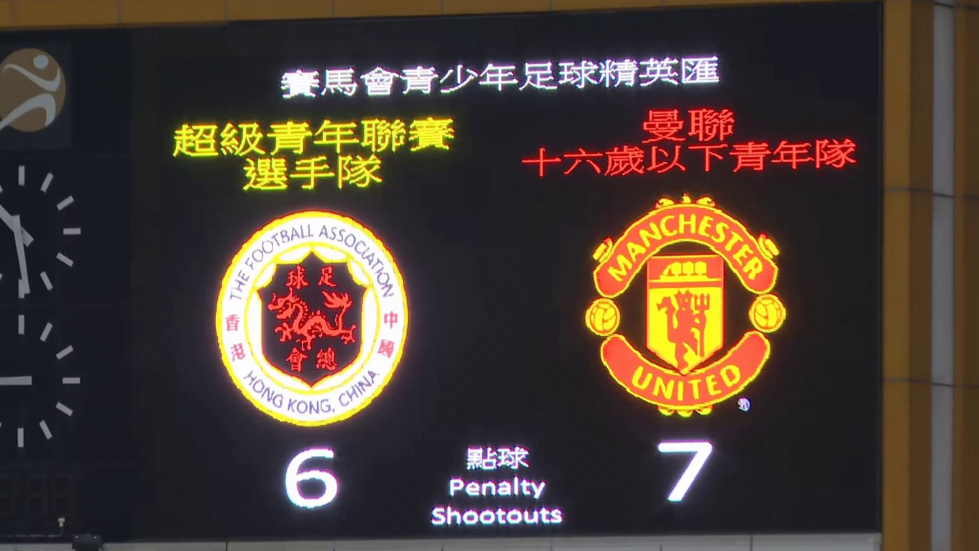 曼聯U16訪港　互射12碼勝港超青年聯賽選手隊