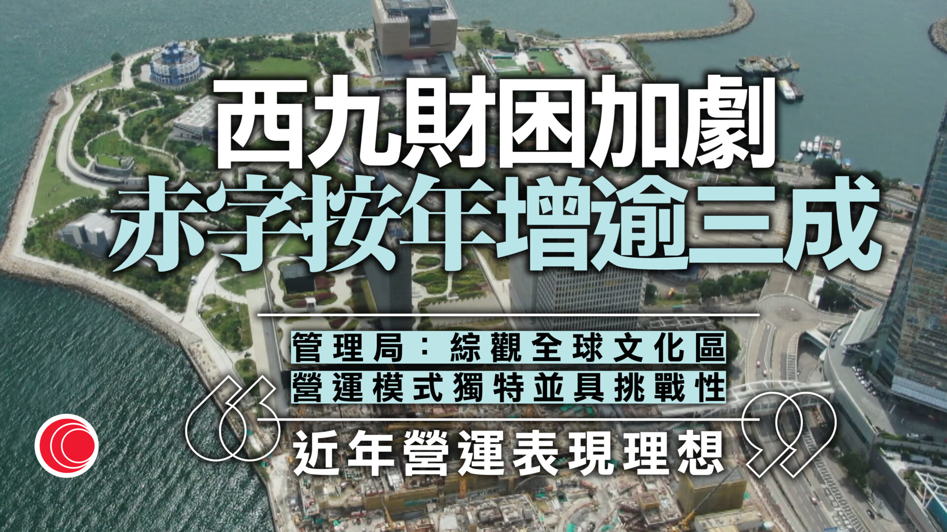 西九管理局上年度營運赤字增至7.69億　入場費等收入減少兩成四