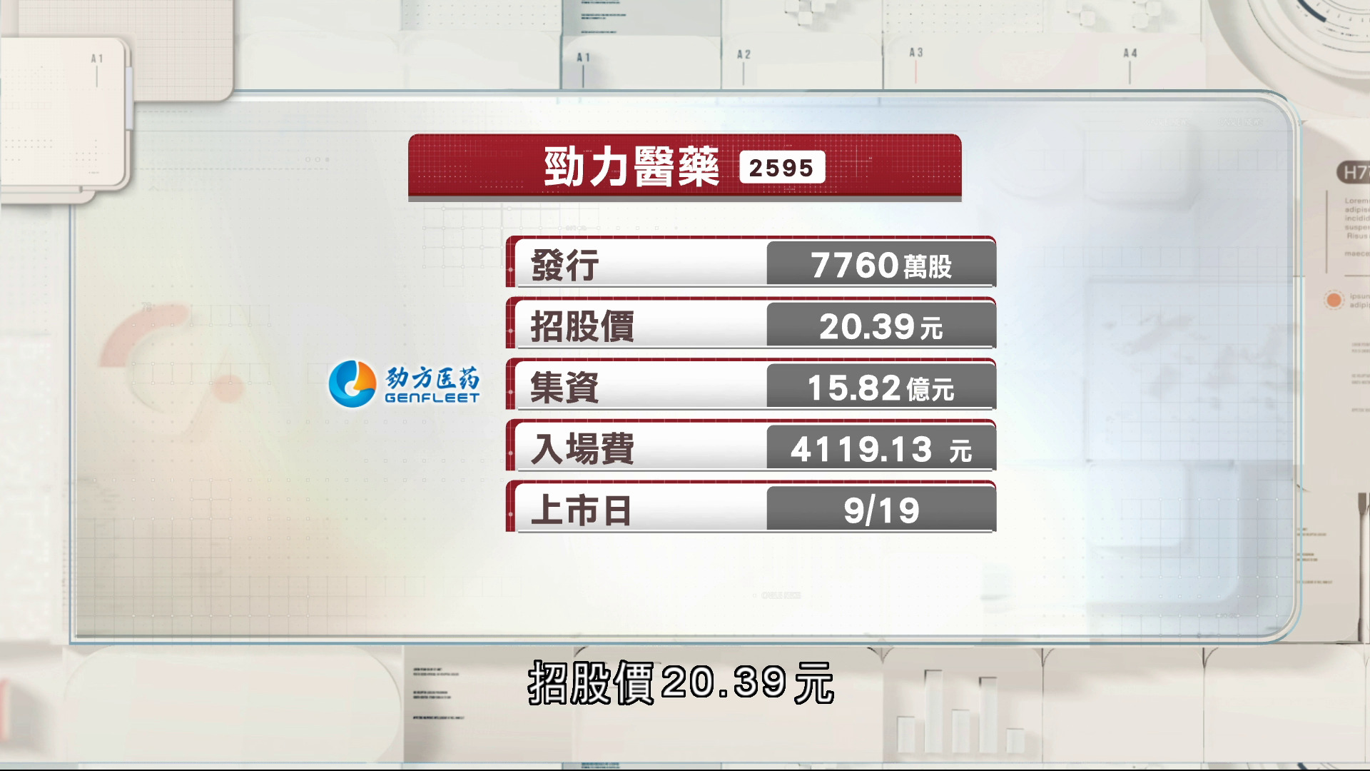 勁力醫藥首日招股　入場費約4,119元