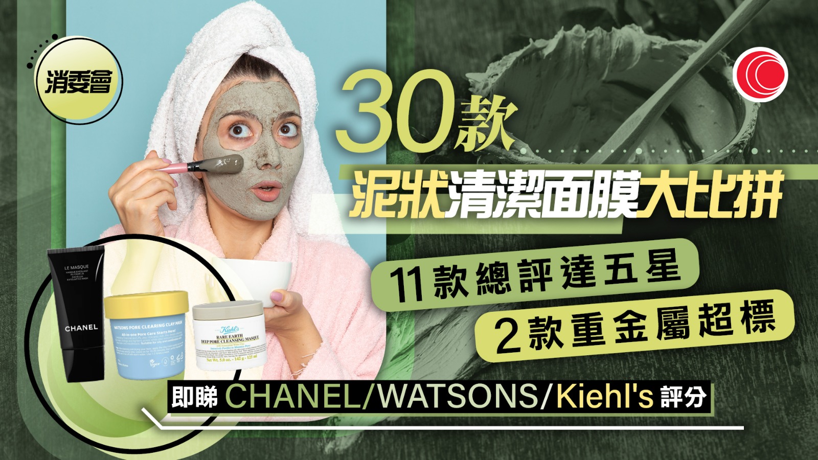消委會｜30款泥狀清潔面膜　逾9成含重金屬、兩款超中美標準　11款總評滿分最平僅售$79