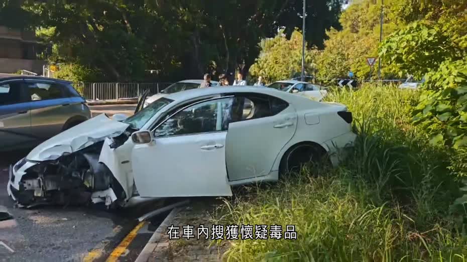 元朗新潭路私家車失事　揭車內藏毒　司機被捕