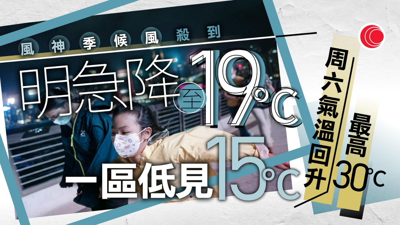 打風|天文台下午5時20分發三號風球 今晚顯著降溫 市區明日低至19度、新界再低兩三度