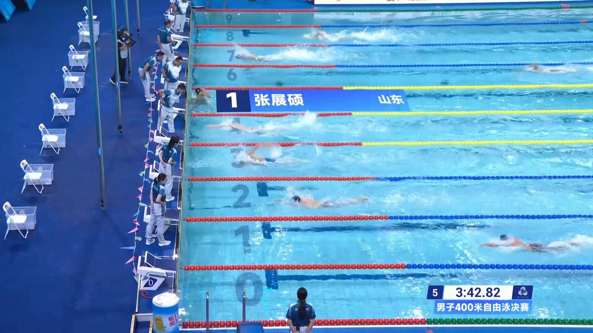 全運會｜男子400米自由泳張展碩奪金　潘展樂、孫楊得第5、第6