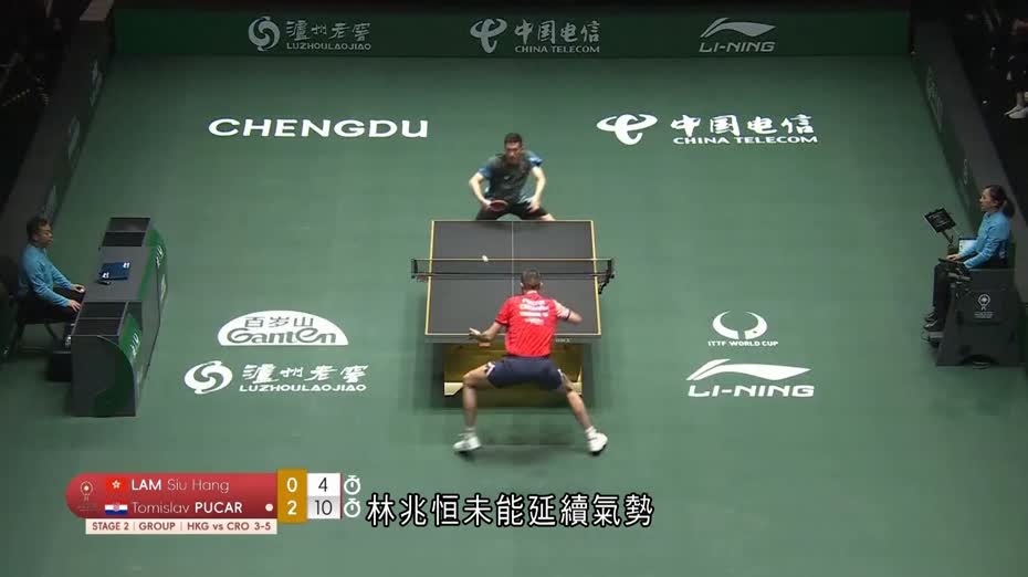 乒乓混合團體世界盃八強循環賽　港隊局數6比8不敵克羅地亞