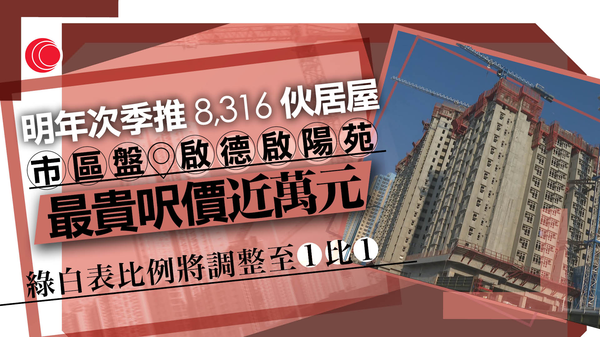 居屋2025｜新一期明年次季推出　涉啟德、錦田等五屋苑、逾8千單位　市價七折發售