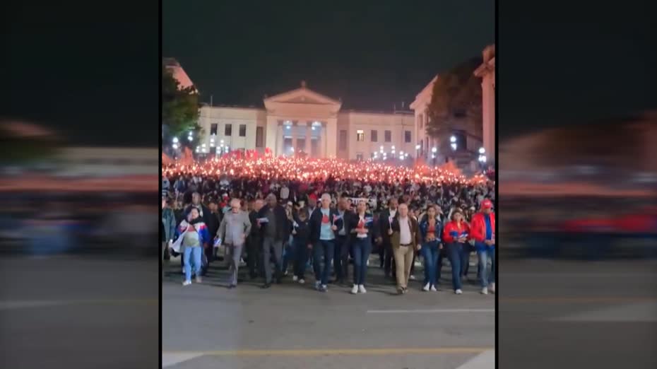 古巴民眾參與傳統火炬遊行　反對美國施壓