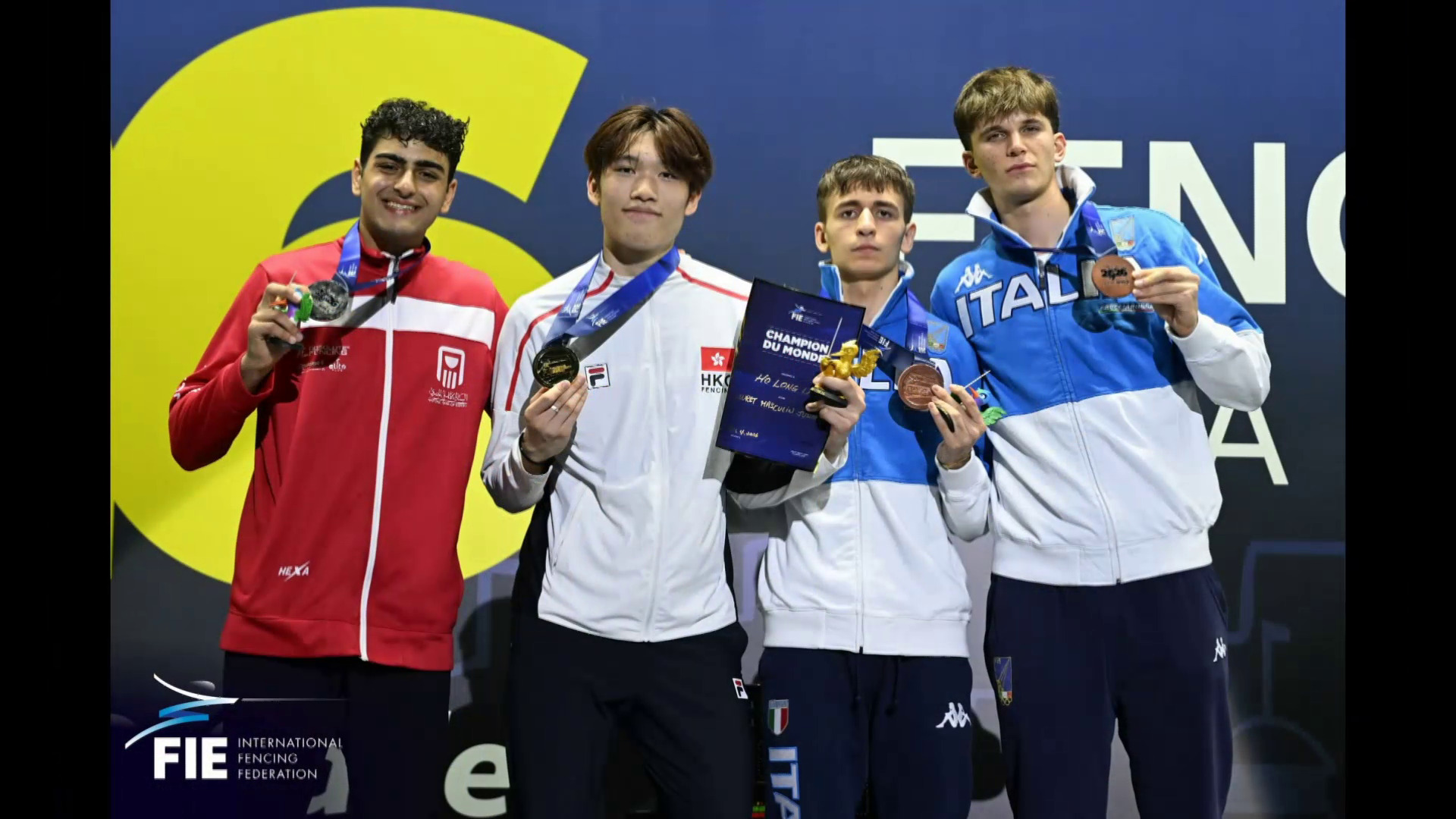 劍擊世青賽｜港隊林浩朗青年組男花奪金　1分半鐘15比5擊敗上屆冠軍