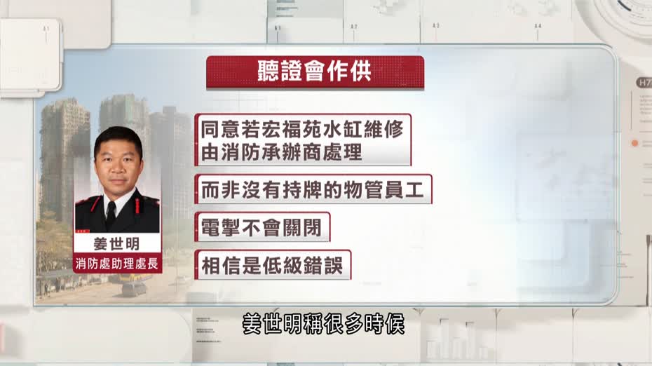 宏福苑聽證會｜消防處助理處長姜世明作供　批物管無牌員工關總掣屬違法　未來考慮加強刑罰