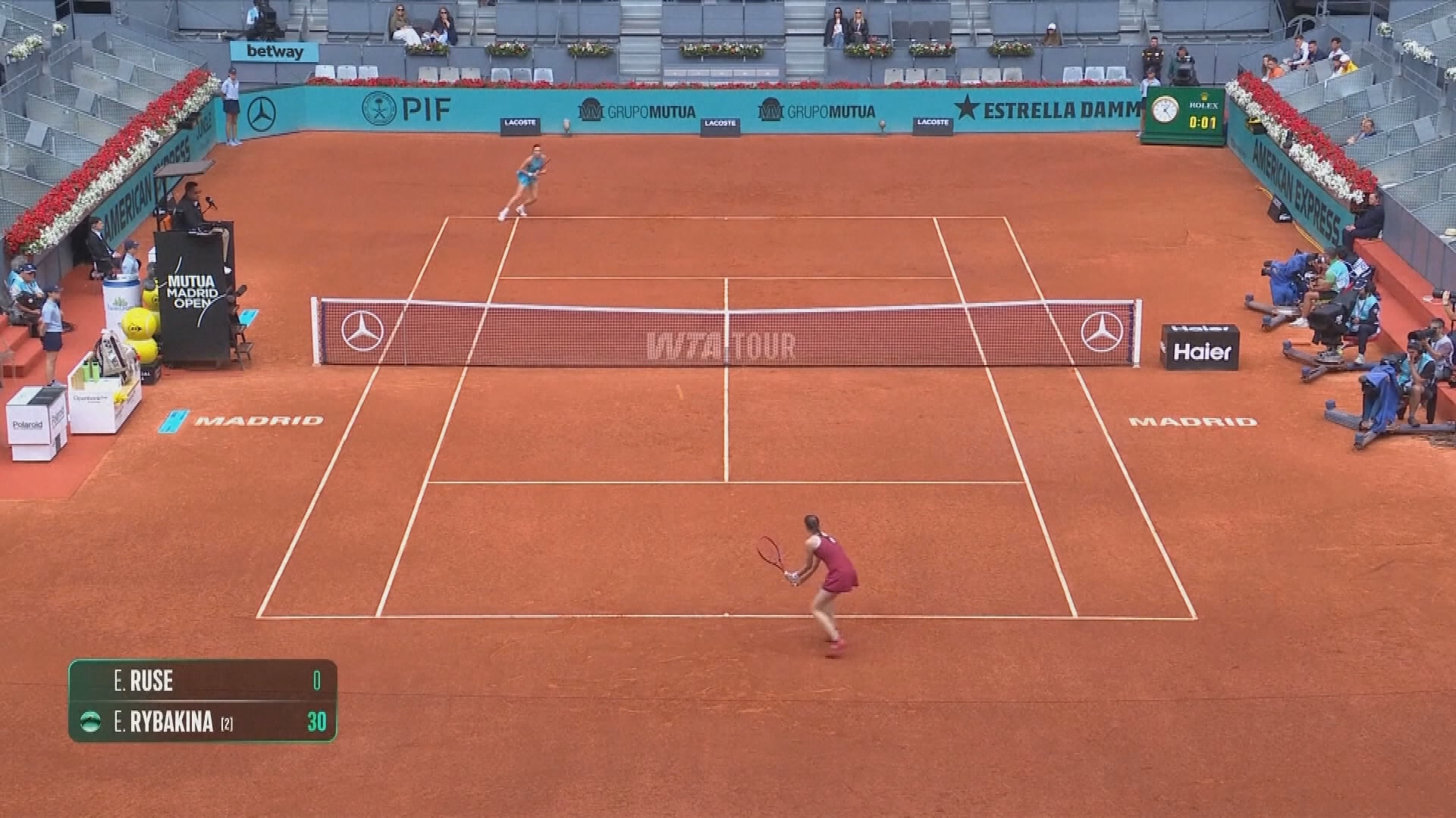 馬德里網球公開賽　莉芭堅娜晉身女單第三圈