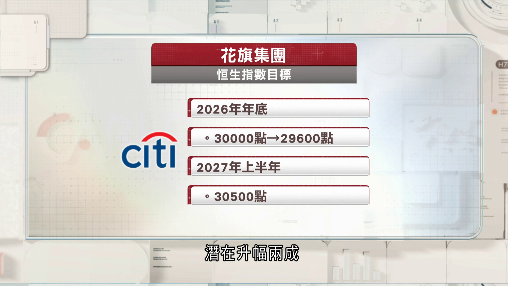 花旗降年底恒指目標至29600點　傾向投資科技A股