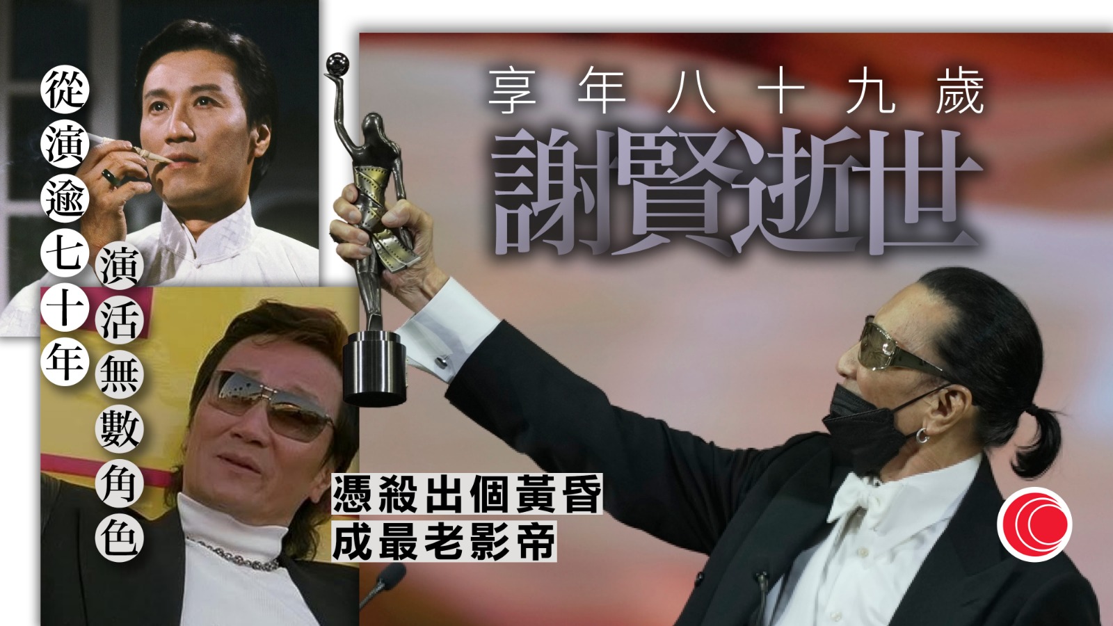 謝賢離世｜風流倜儻入屋、創粵語片輝煌　「四哥」稱號深入人心　85歲成最年長影帝