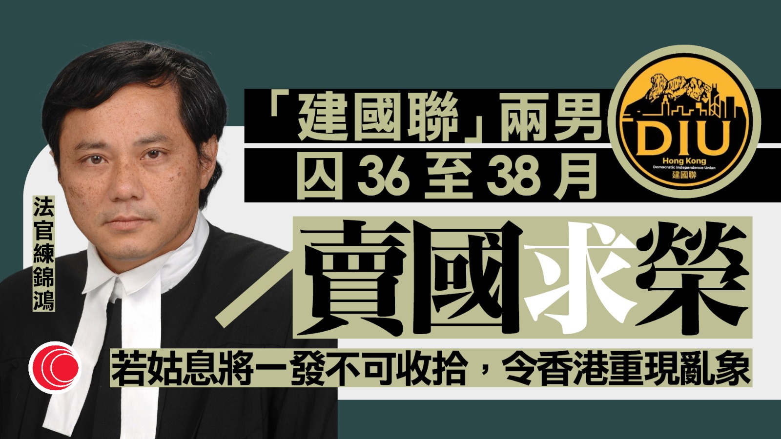 兩男認參與「建國聯」　串謀分裂國家罪成、判囚36至38個月　官斥賣國求榮