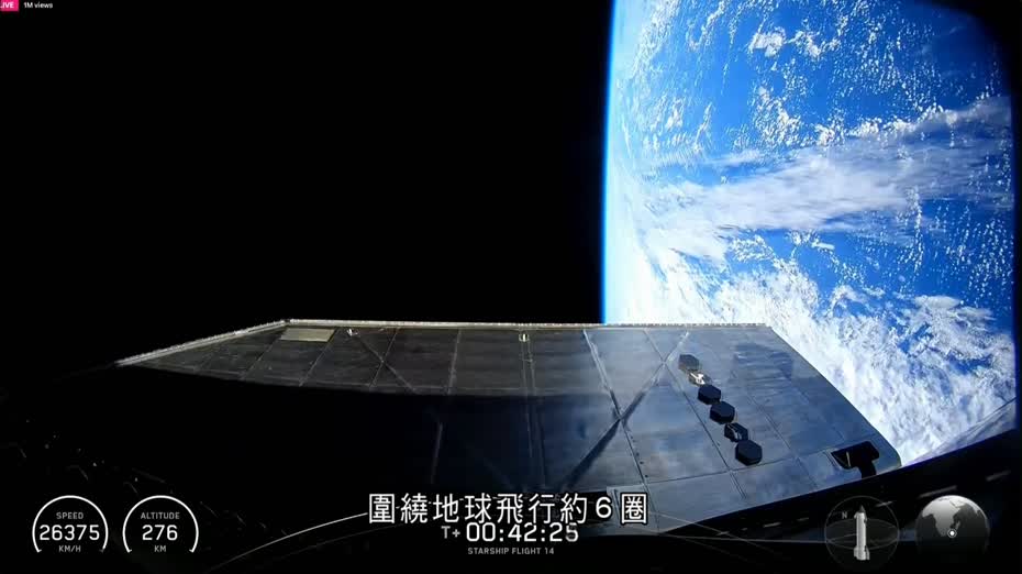 SpaceX星艦第14次試飛　首度成功進入地球軌道