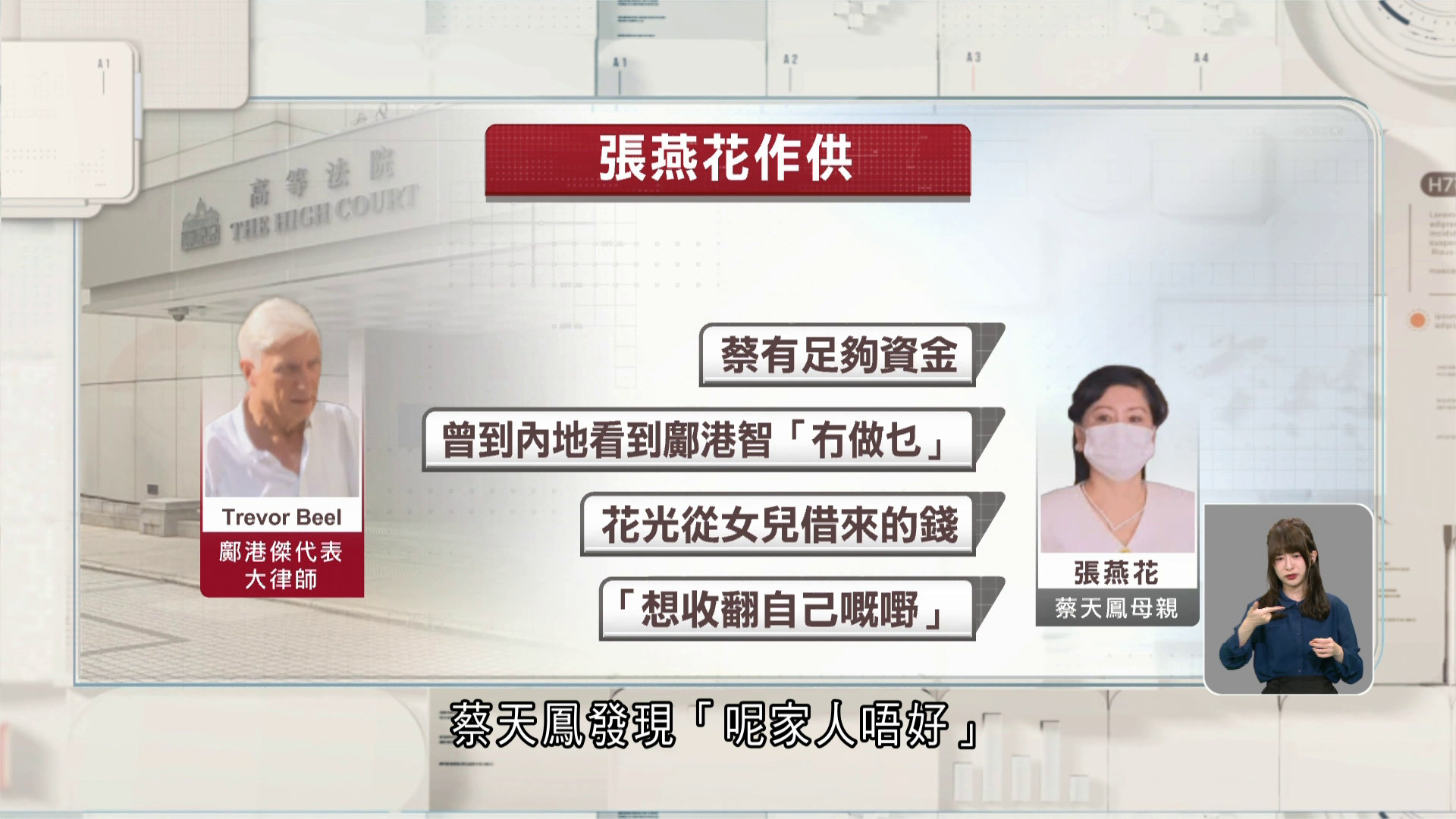 蔡天鳳案｜蔡母承認記錯名下無物業　稱女兒發現鄺家「唔好」：想收翻自己嘅嘢