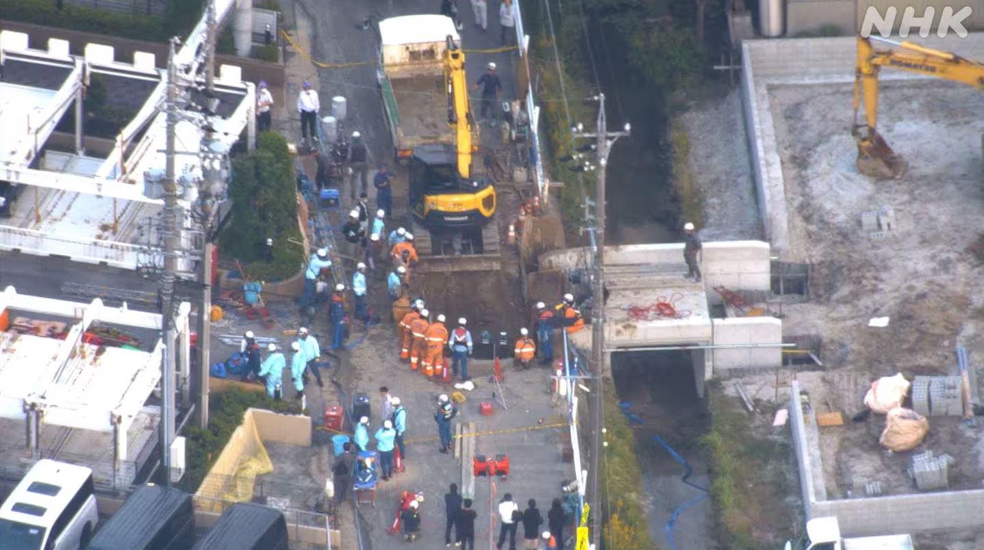 日本愛知縣水管施工現場兩人被掩埋 一死一失蹤